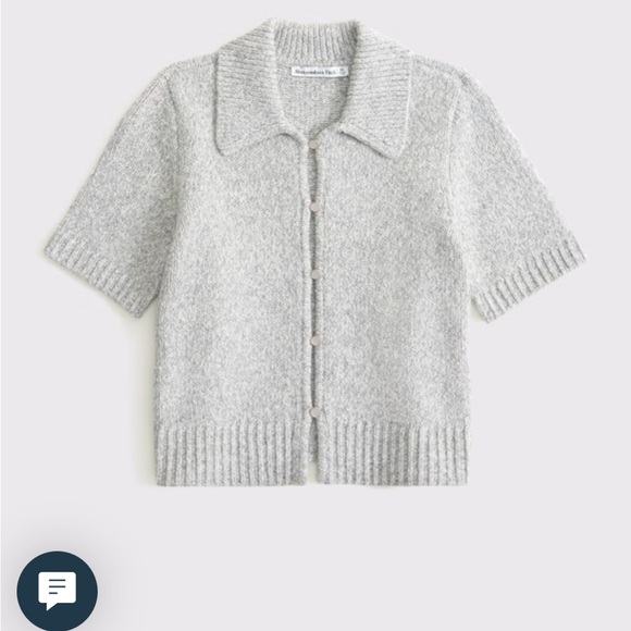 ABERCROMBIE Gray Short Sleeve Cardigan - Picture 2 of 2